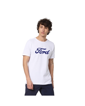 Ford Pima Men's Round Neck T-shirt - White